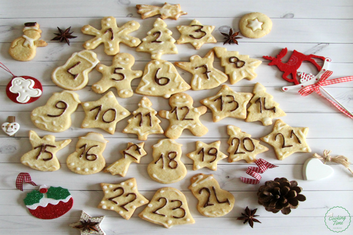 Calendario dell'Avvento con biscotti